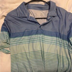 Vineyard Vines Blue and Green Striped Polo Shirt